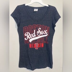 Boston Red Sox Gray Graphic V-Neck Tee
